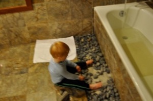 The Bath that was  attracted to a 15 month old …. Great hotel rooms on the trip .